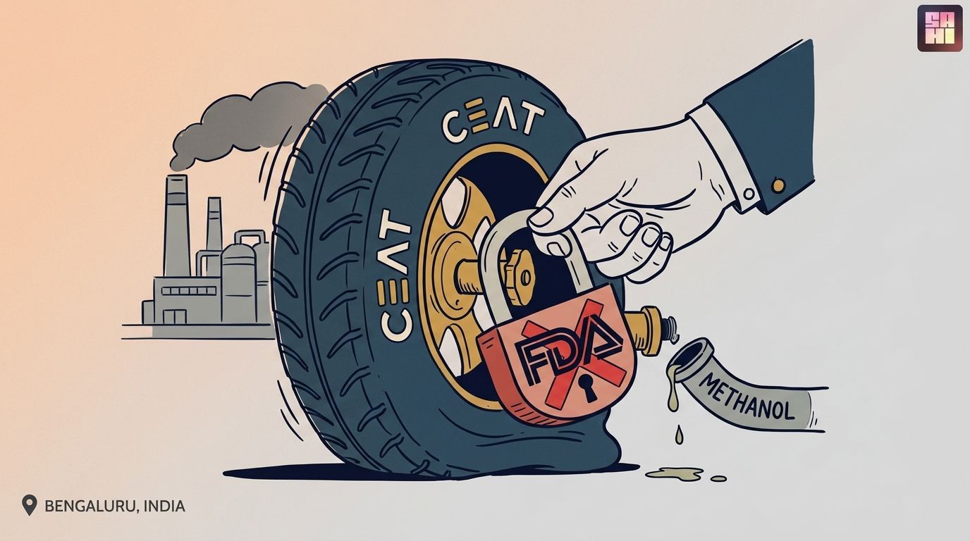 CEAT's methanol procurement license suspended by Maharashtra FDA for 15 days due to compliance issues; alternative sourcing channels established.